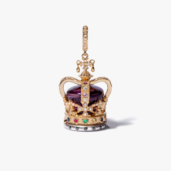 18ct Gold Amethyst & Diamond Coronation Locket Charm